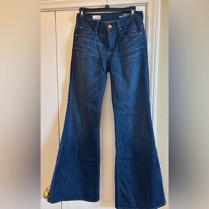 Gap Dark Blue Denim High Rise Jeans Flare leg